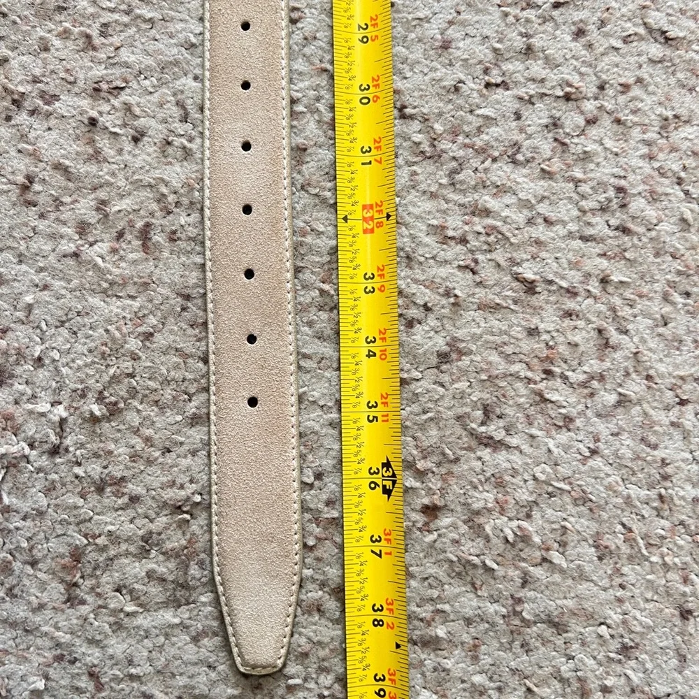 Unisex  Genuine Suede Leather tan neutral belt Casual work Belt size 32